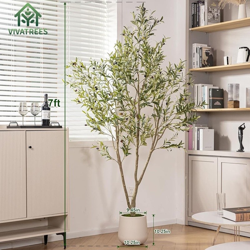 Artificial Olive Tree W/ Planter Indoor Home Decor Easy Care Faux Plant New