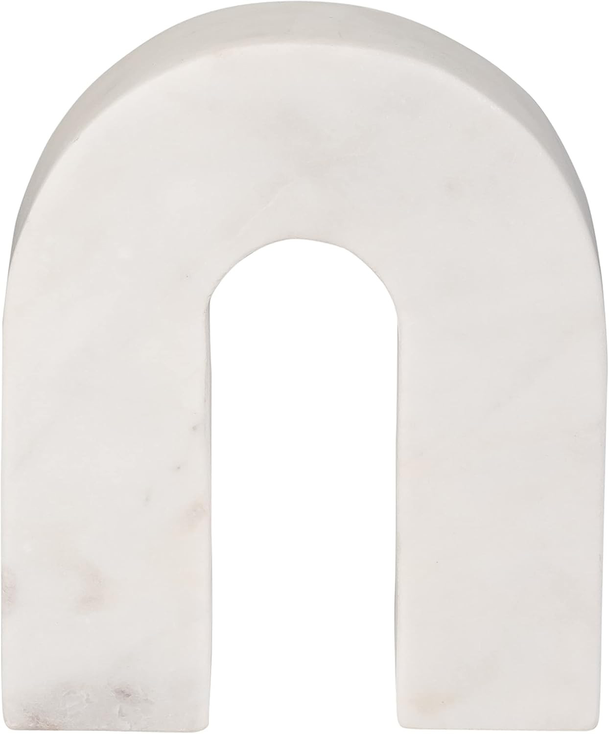 White Marble Decorative Arch Sculpture – Modern Stone Accent for Home, Office, B