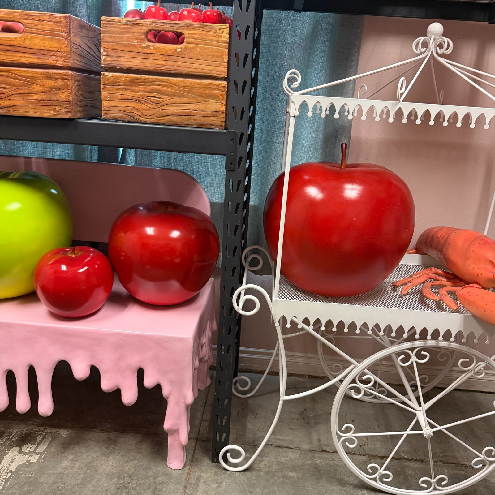 Small 10 inch Tall Red Apple Statue Restaurant Display Food Prop Fruit Display