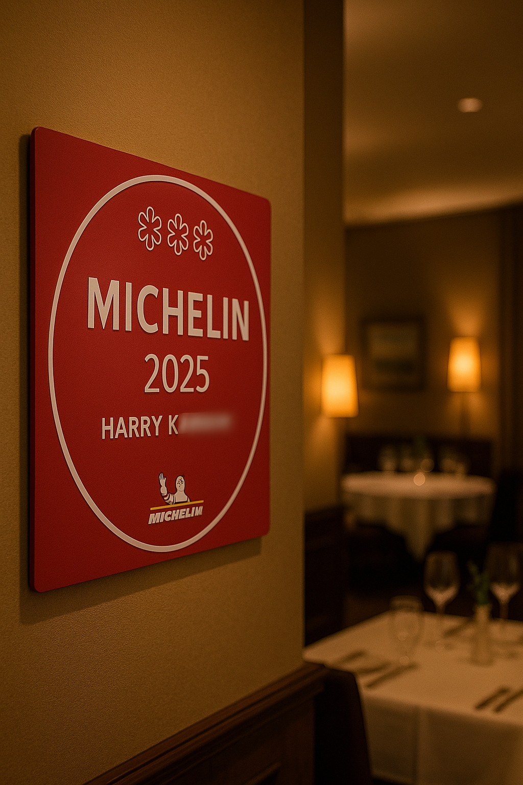 Custom 2-Sided Michelin Star Wall Plaque, Gift For Chef, Cook, Restaurant or MOM