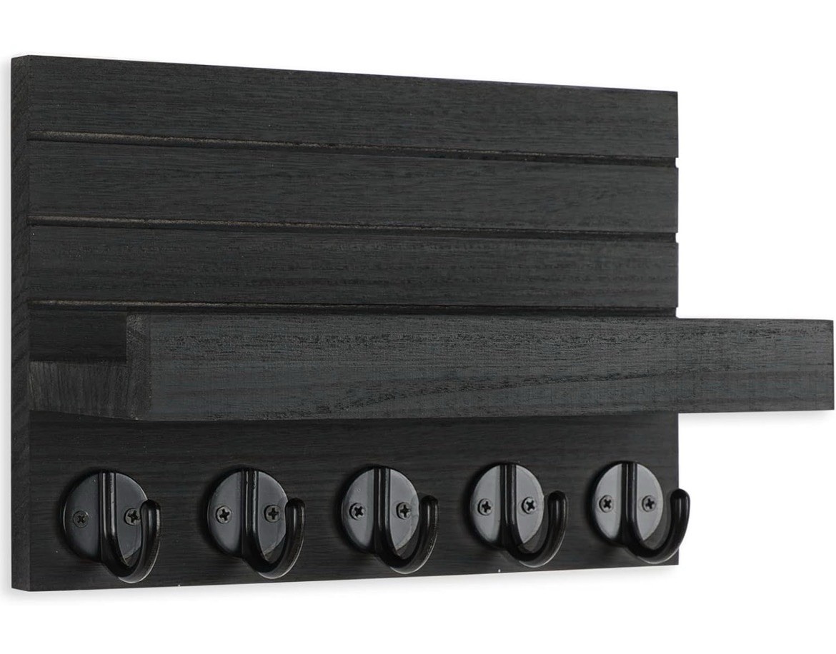 Key Holder for Wall, Decorative Key and Mail Holder with Shelf_New