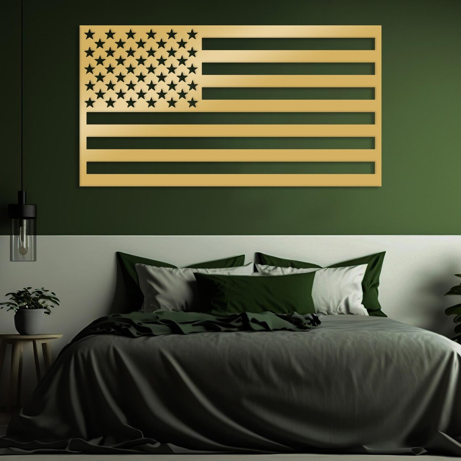 American Flag Wall Art Metal, Usa Flag Wall Decor Outdoor, Minimalist Wall Ar…