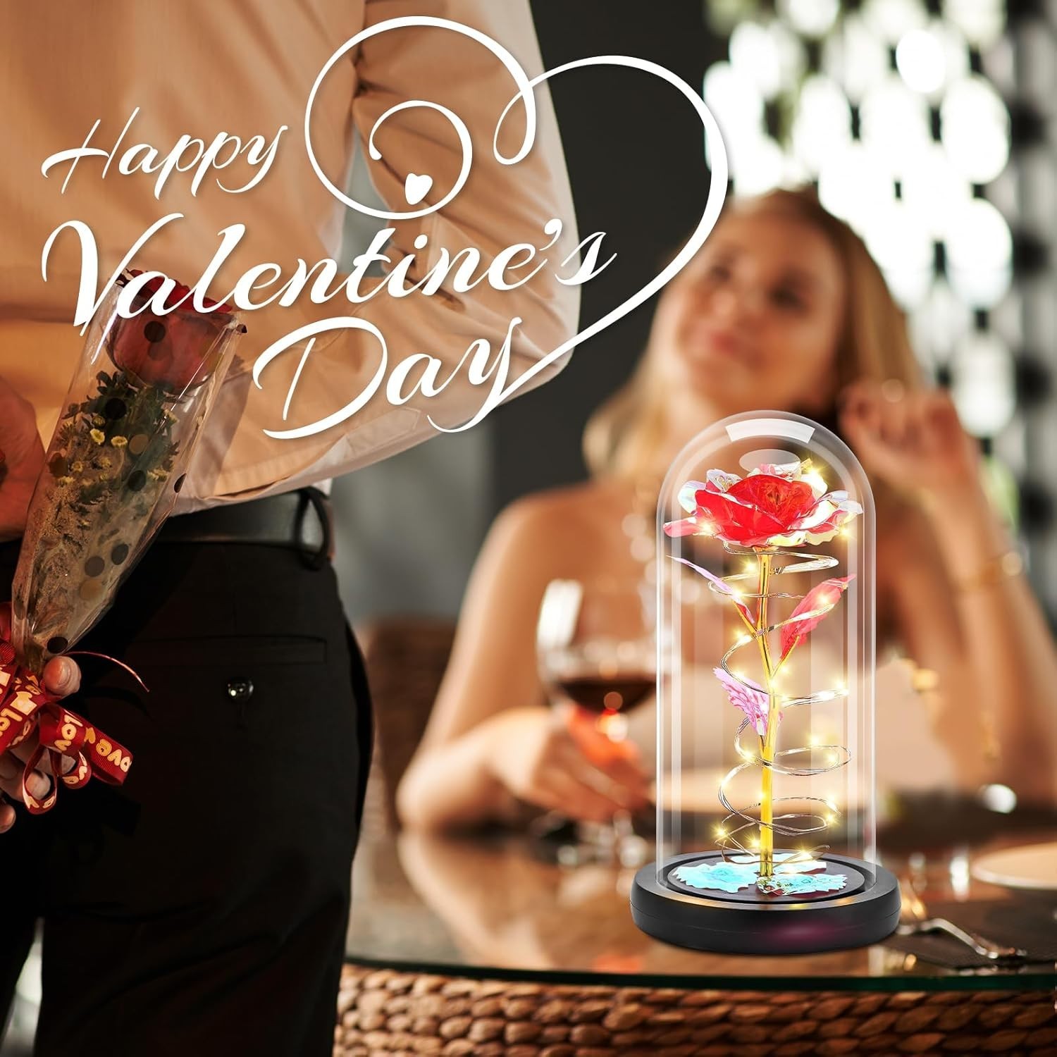 Romantic Light-Up Rose Under Glass Dome – Unforgettable Gift for All Occasions