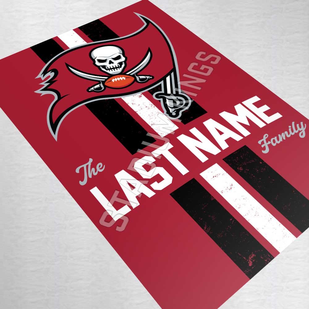 Personalized Buccaneers Family Name Football Poster Art Print- 11×17 inches