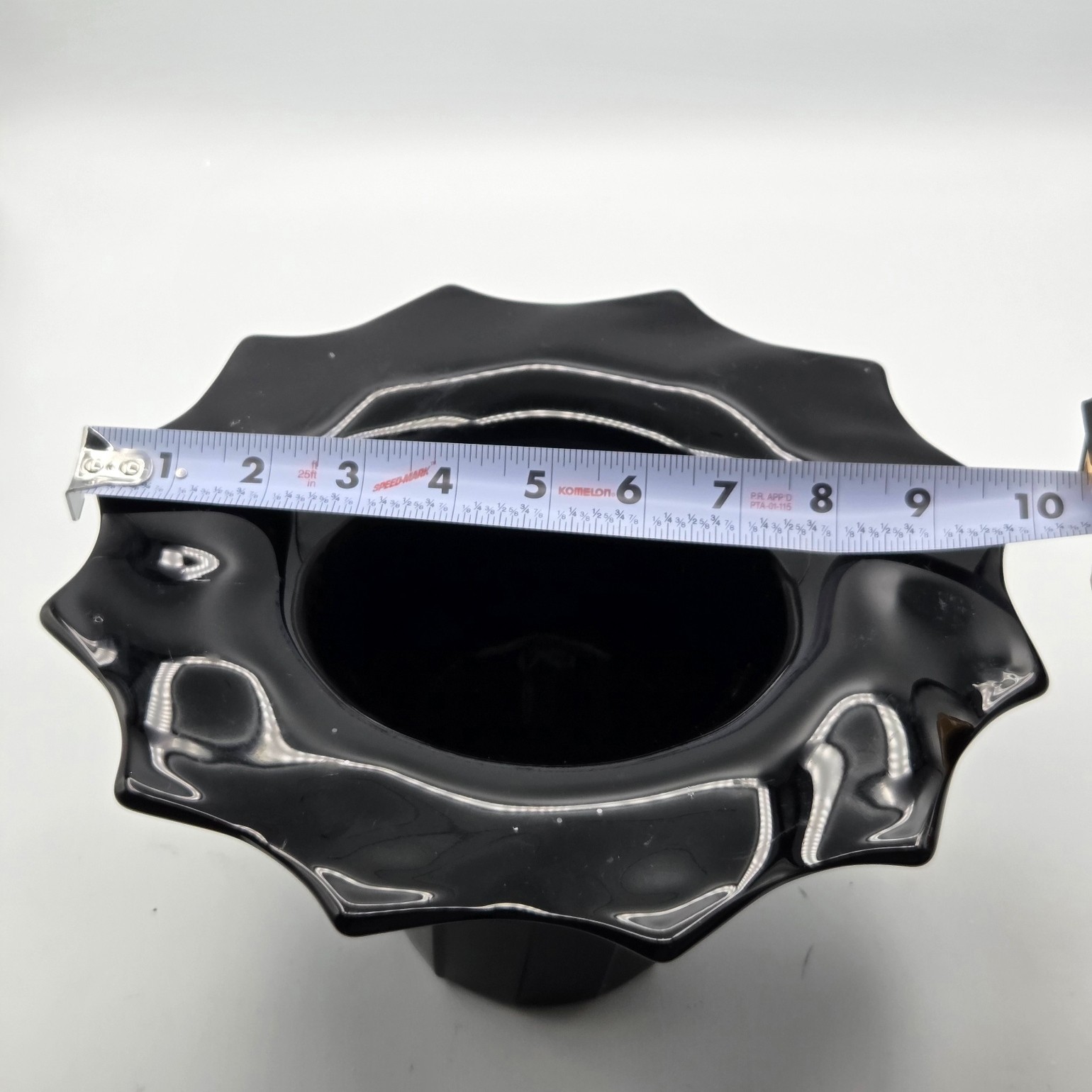 BLACK GLASS FLOWER POT OR VASE CONTEMPORARY MODERN