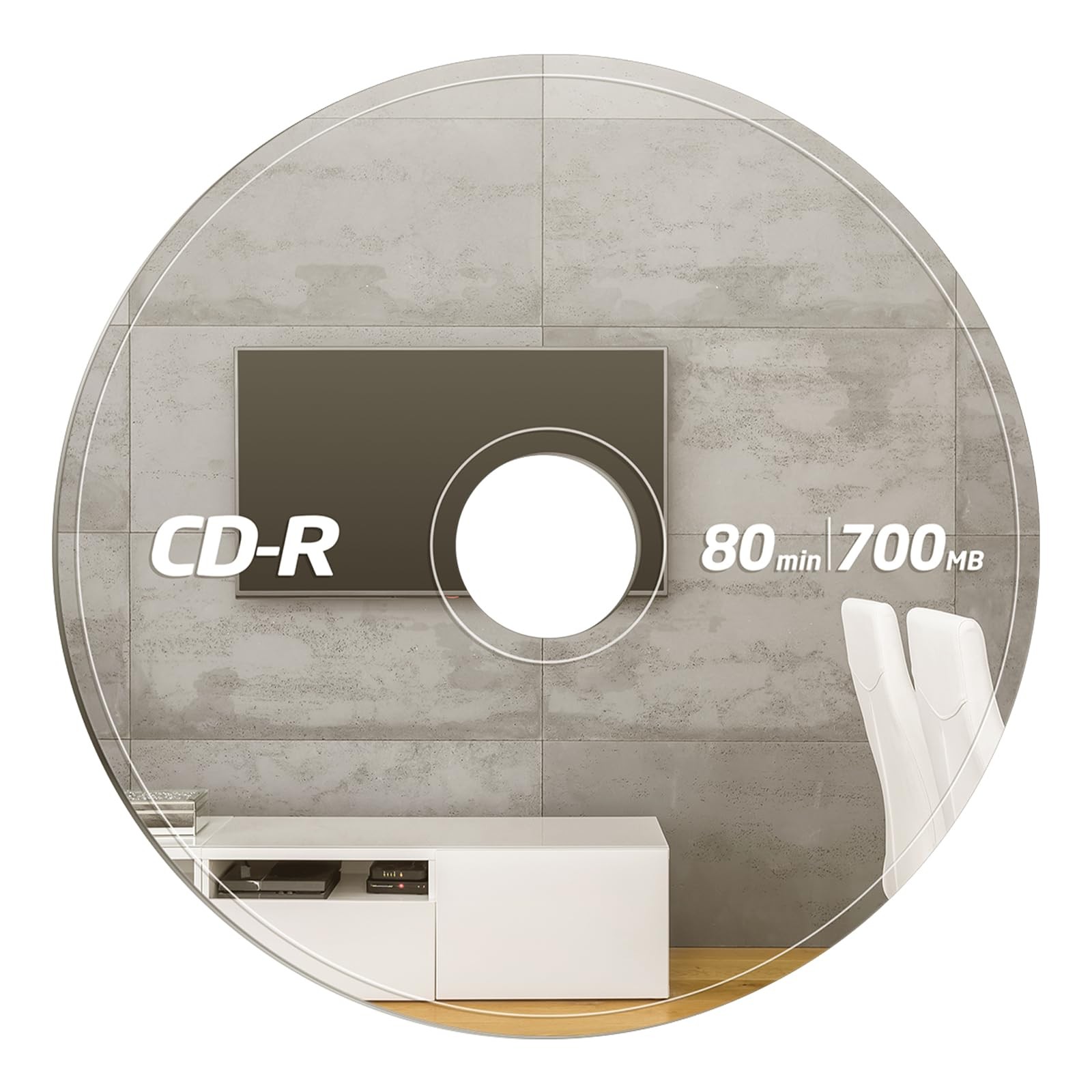 Acrylic Cd Mirror 24 x 24 Inch Cool Music Decor Cute Mirror Round Cd Funny Ch…