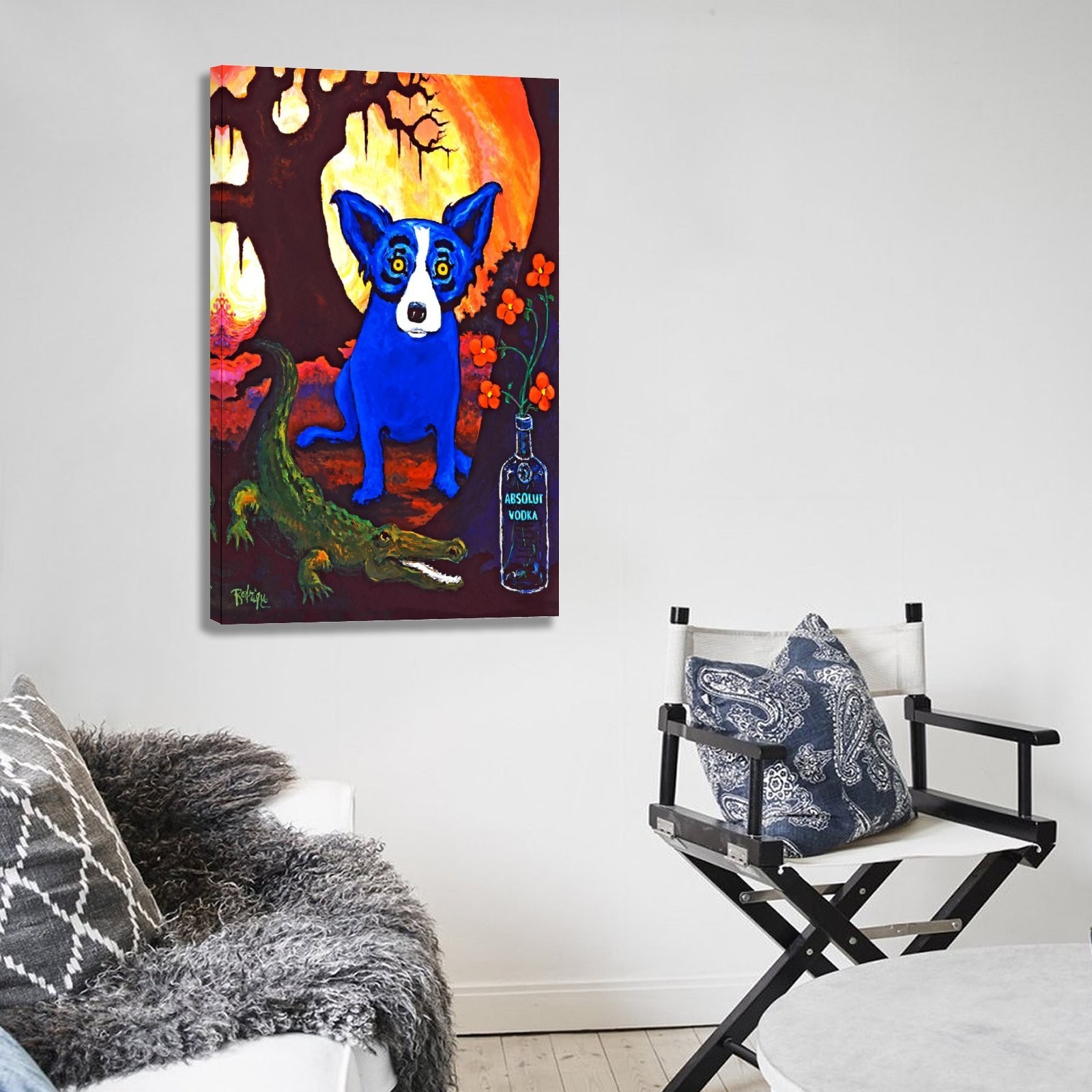 Blue Dog George Rodriguez Canvas Art Home Decor Poster