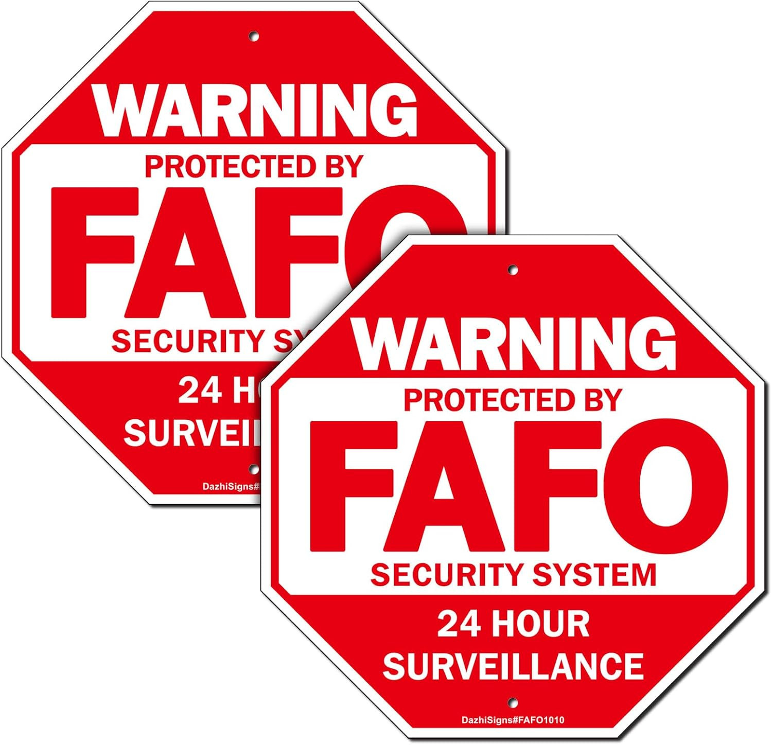 Protected by FAFO Security Sign 2 Pack Reflect Aluminum 10″ Outdoor Yard Warning