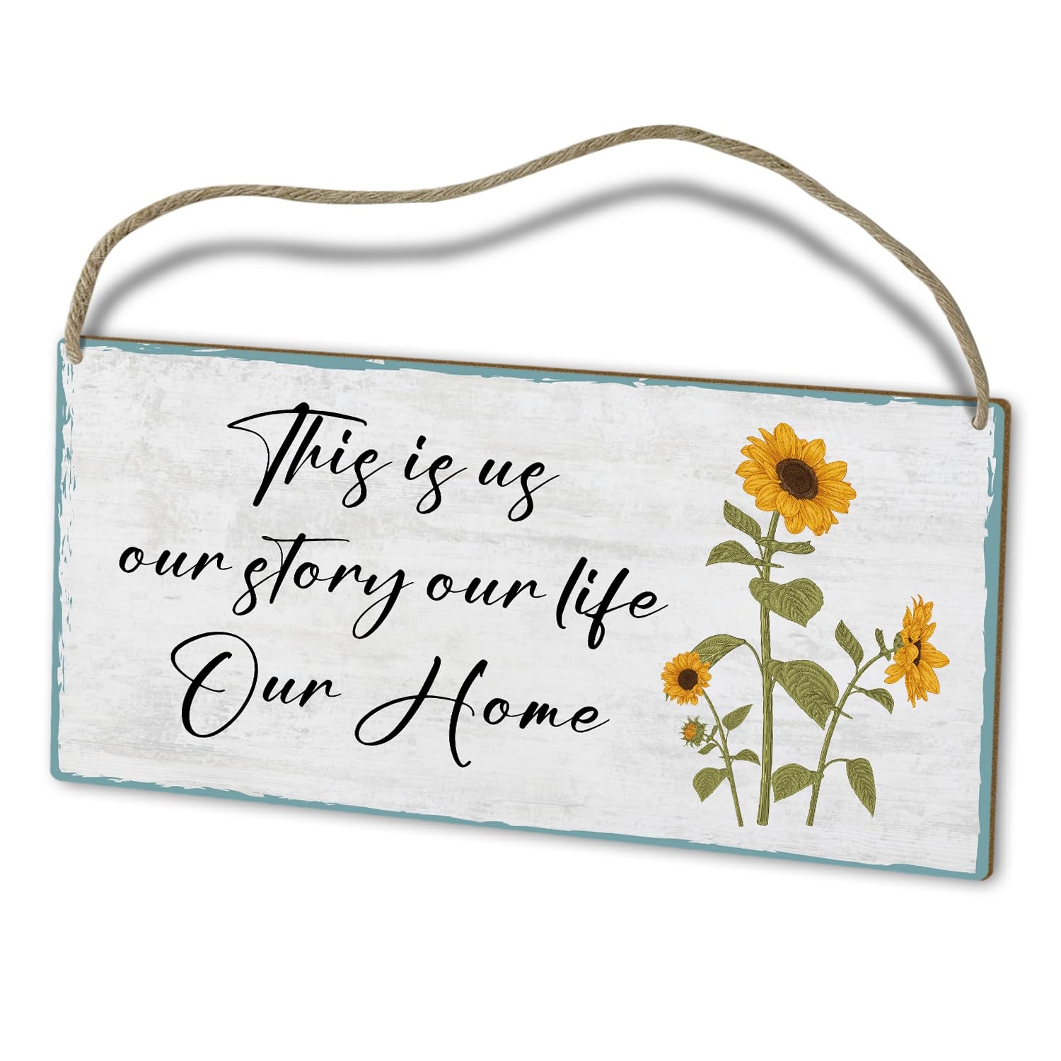 HOUSPEAK Wooden Sign, Rustic Wall Art, 10 x 5 x 0.1 inches, White, multicolor