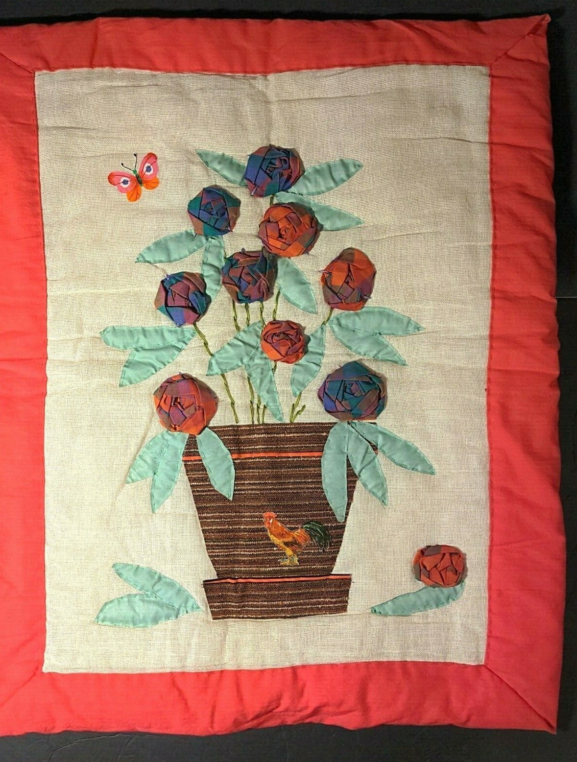 Padded 3D Applique Cotton Unisex Baby Blanket NEW Handmade Unique 28′ x 22′