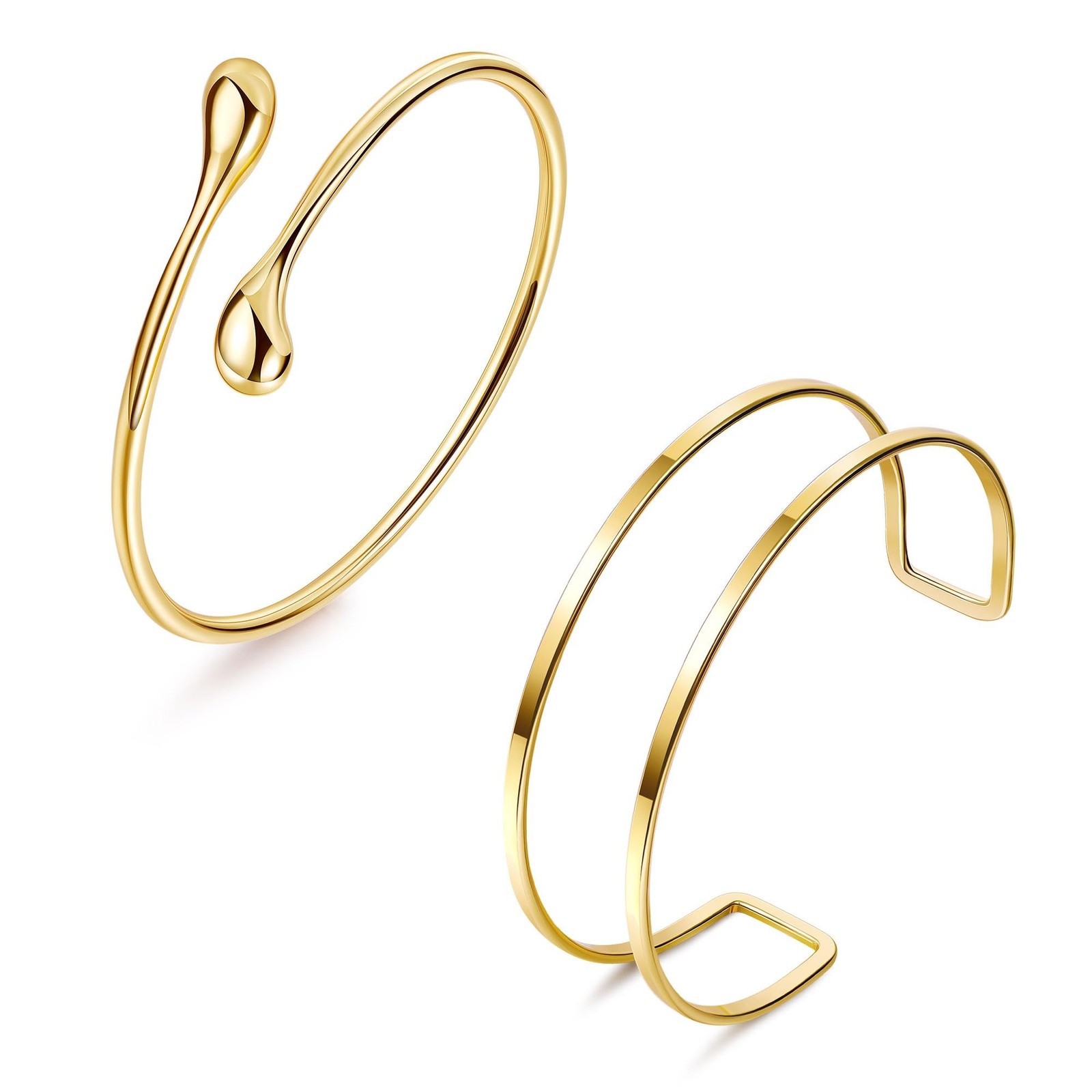 2Pcs Arm Cuffs Jewelry for Women Minimalist Upper Arm Cuff Bangle Band Armlet…