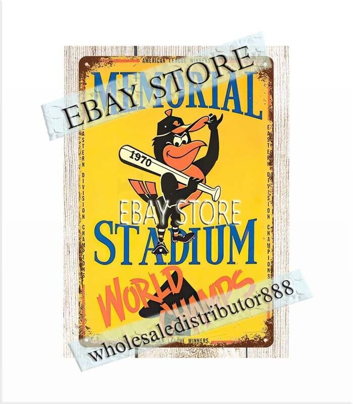 1970 Baltimore baseball memorial stadium AL Champions metal tin sign art prints