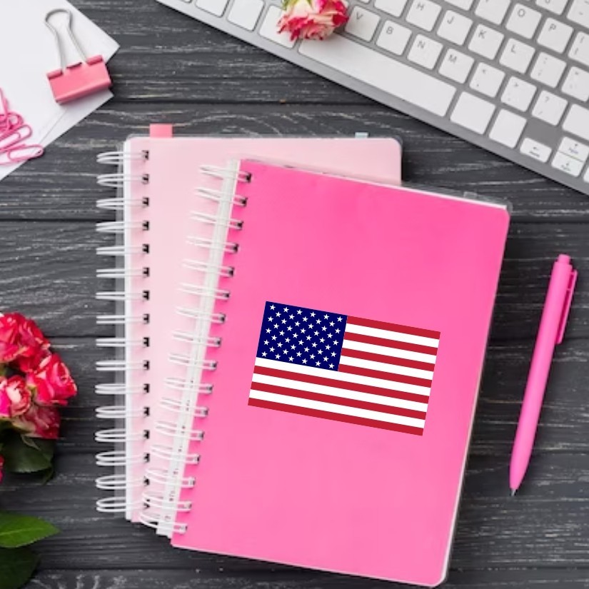 American Flag USA Sticker Vinyl Sticker Different Sizes Window, Helmet, Laptop