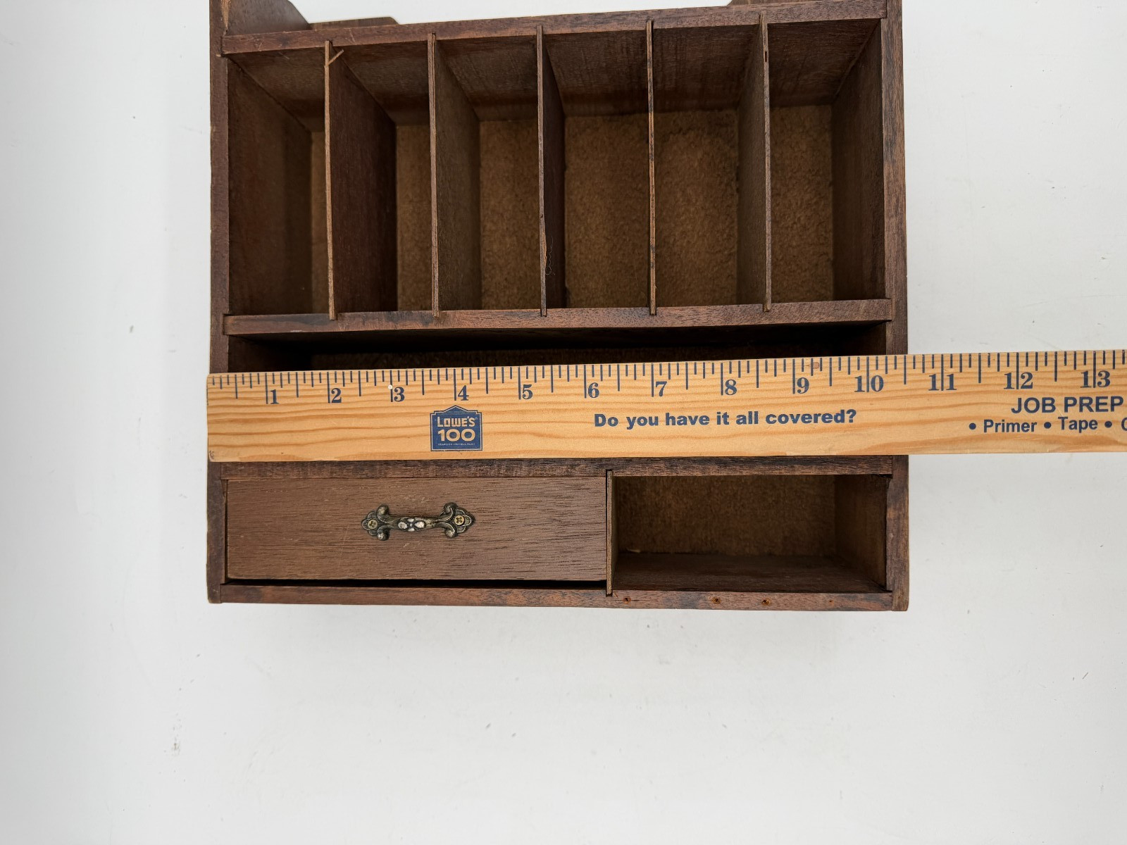 Wood Organizer Shelves Drawer VTG Wall Hanging Mail Letter Holder