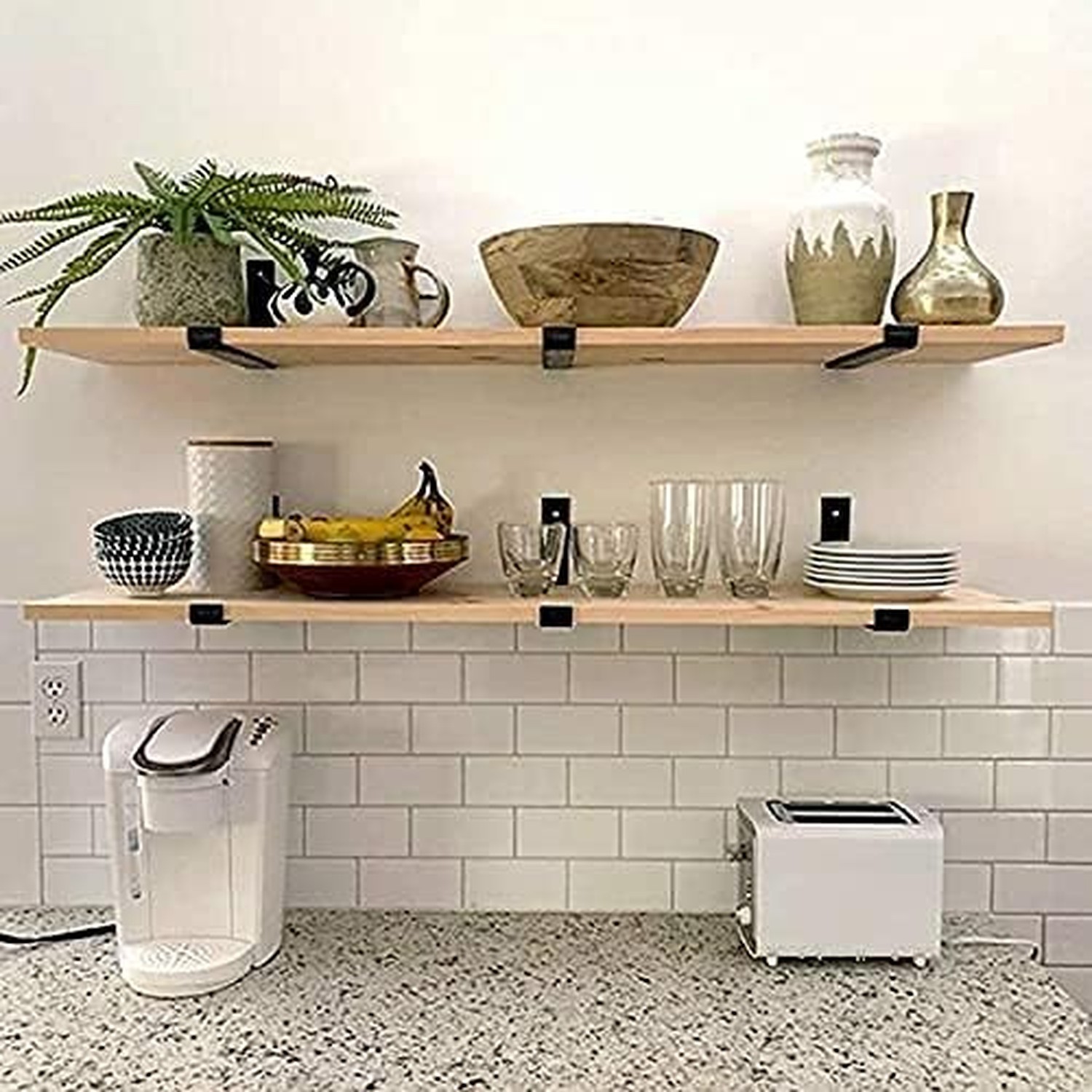 Shelf Bracket, Heavy Duty Floating Shelf Brackets 10-Inch Long, 4-Pack Bracke…