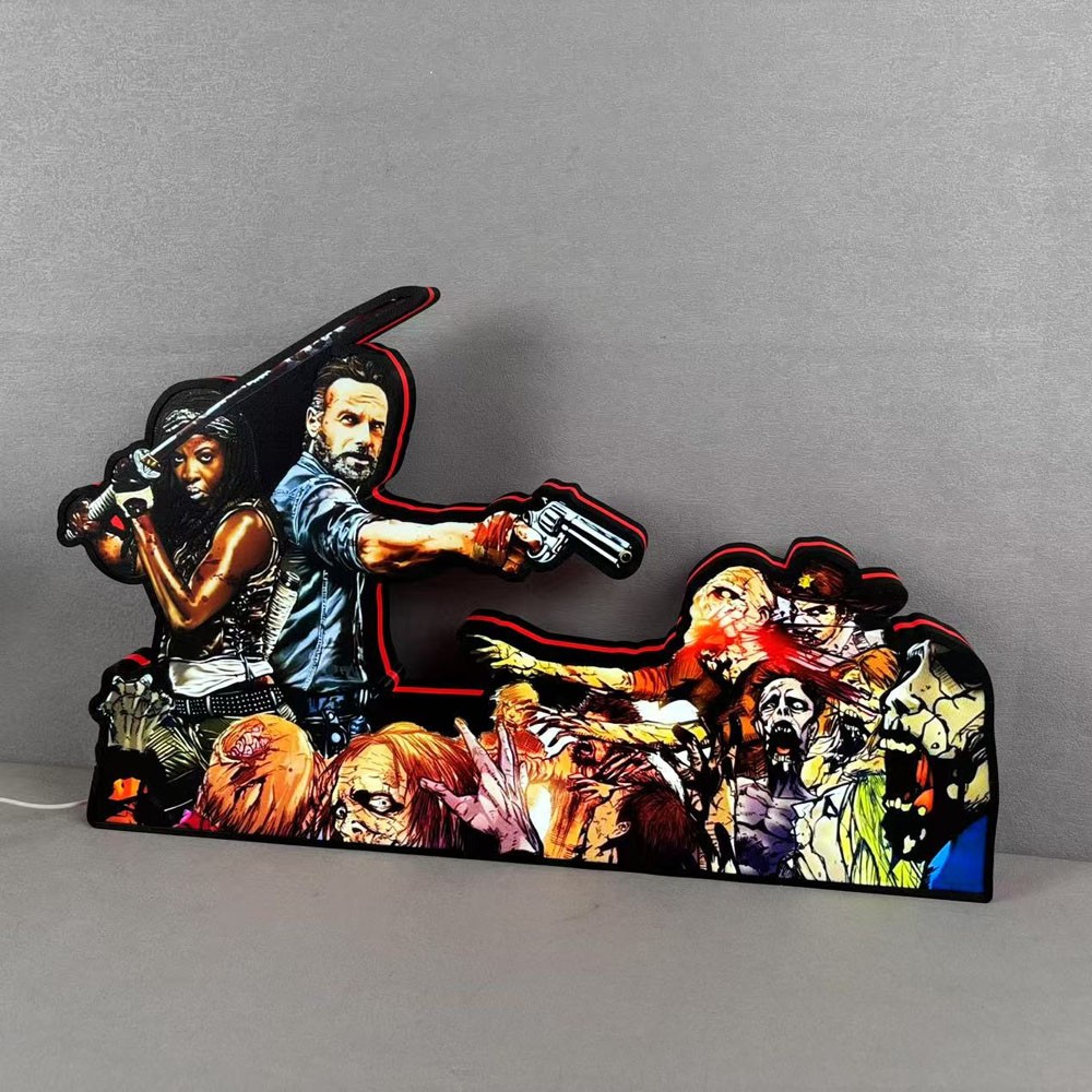 THE Walking Dead Pinball Topper 3D Print Lightbox LED Sign for Arcade Game Fans