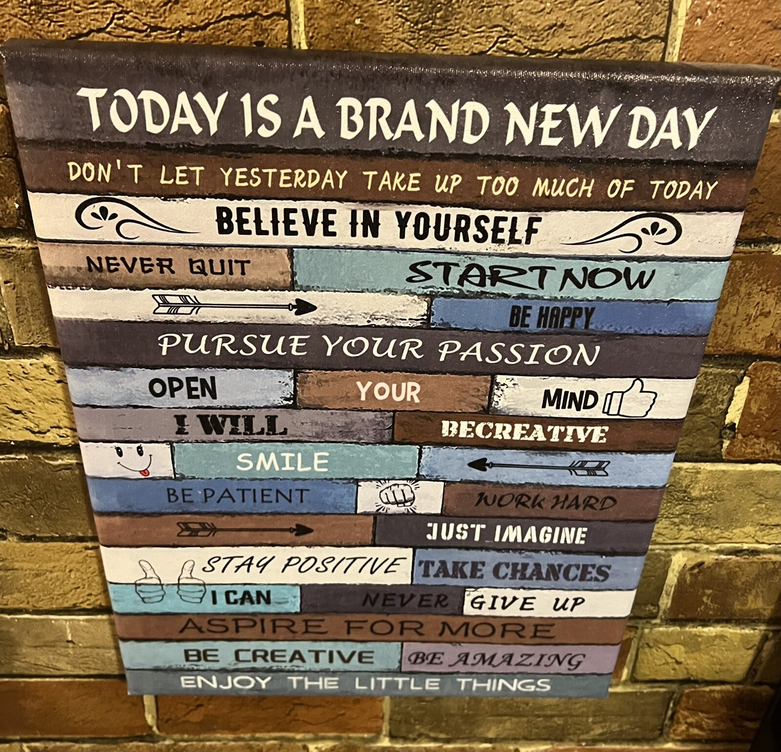 Inspirational Motivational Quotes Wall Art 16”x 12” Any Room Home Office Decor