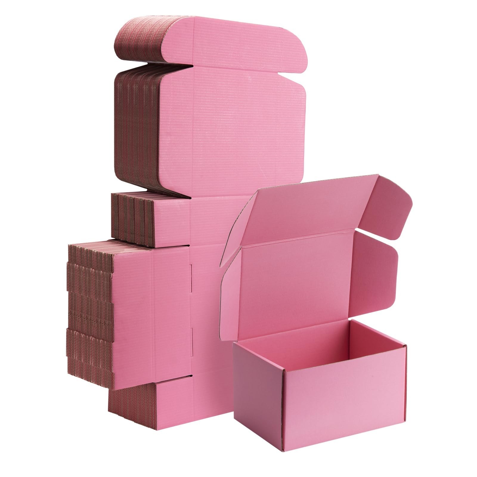 7x5x4 Pink Small Shipping Boxes – 25 Pack Corrugated Cardboard Mailer Boxes f…