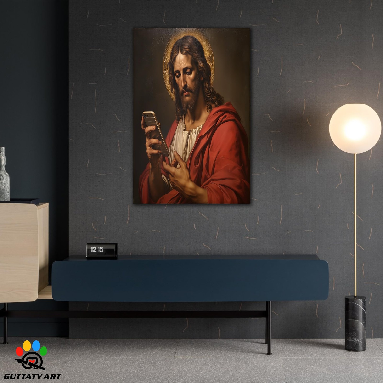Jesus Canvas Wall Art, Jesus Modern Abstract Wall Art, Christian Paintings Wa…