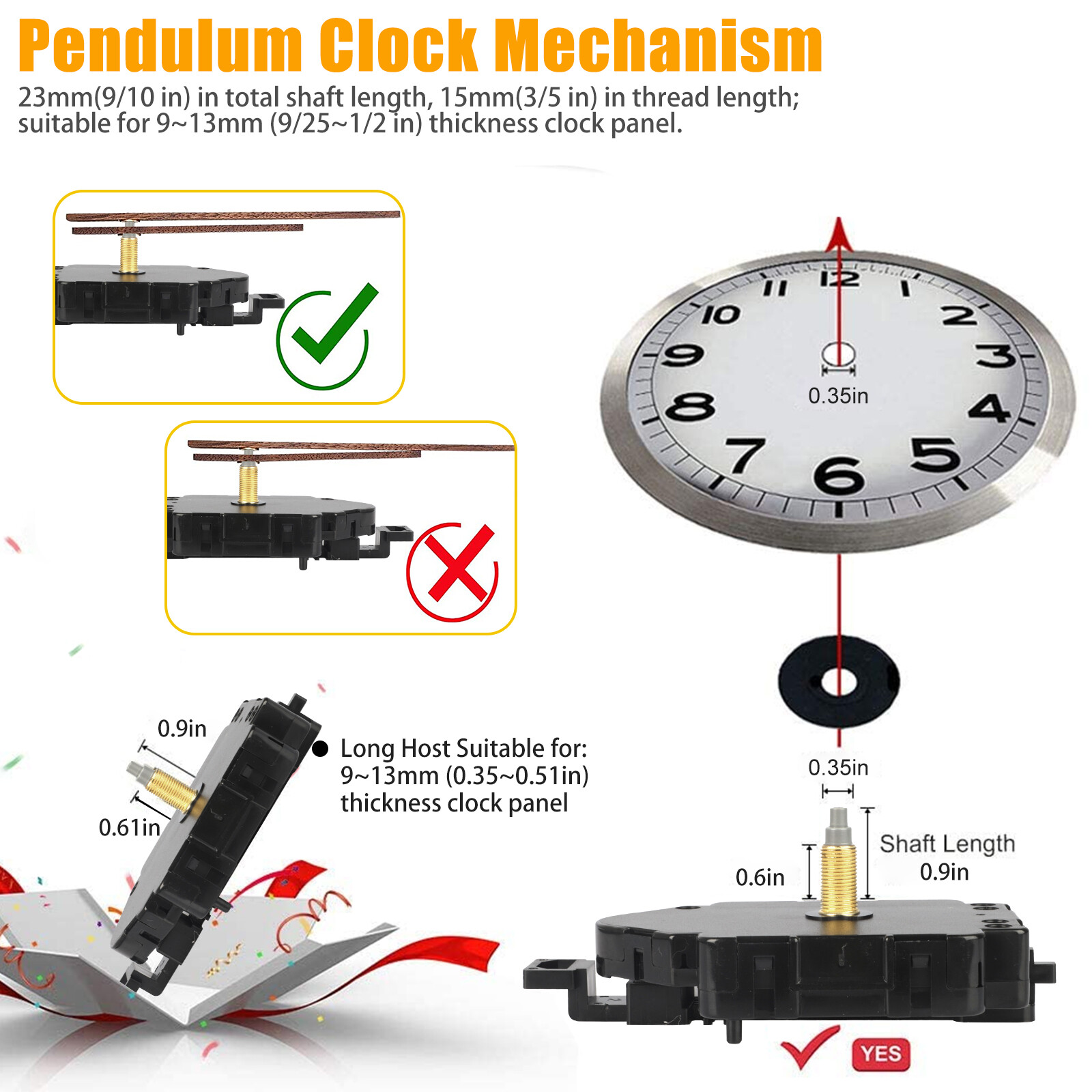 Quartz Wall Clock Pendulum Swing Movements Mechanism DIY Kits Chime Repair Parts