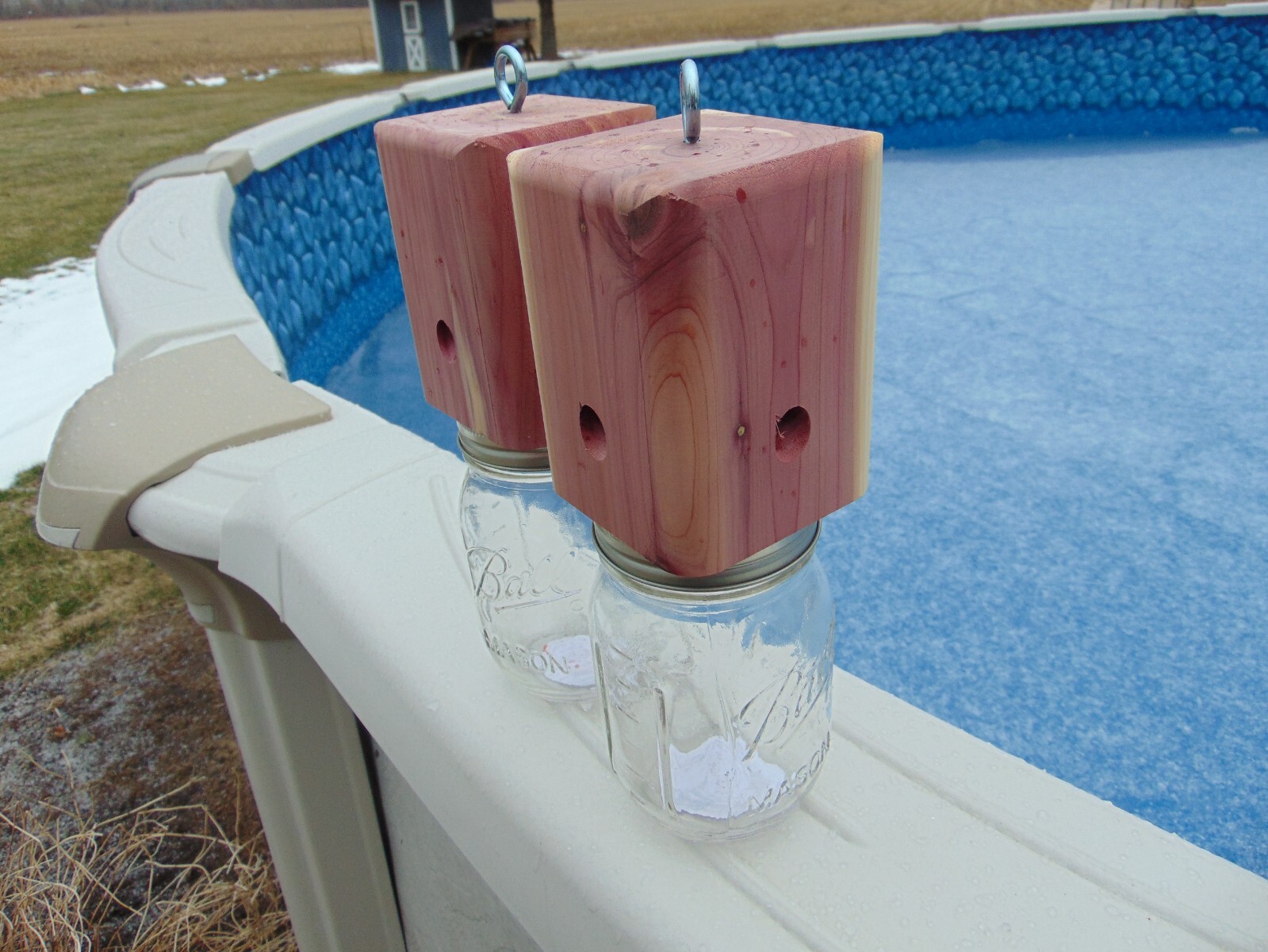 2 Red Cedar Carpenter Bee-bore traps FREE SHIPPING 100% Made in America