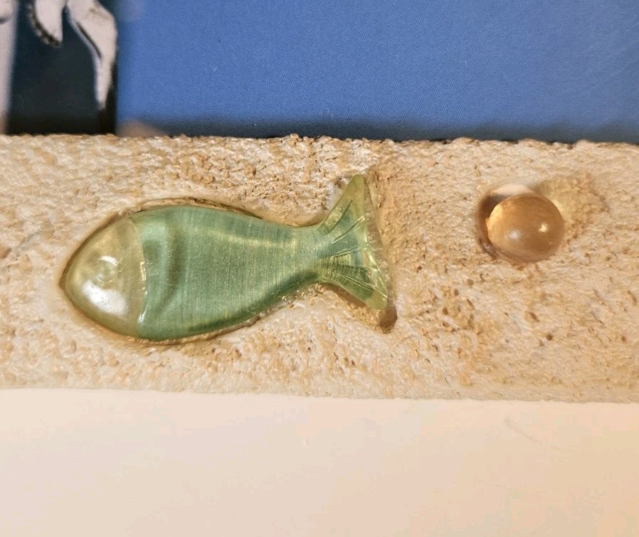 By The Sea 2 Picture 5×7 Plastic Glass, Jewel Fish Design Frames, Beachy Decor.