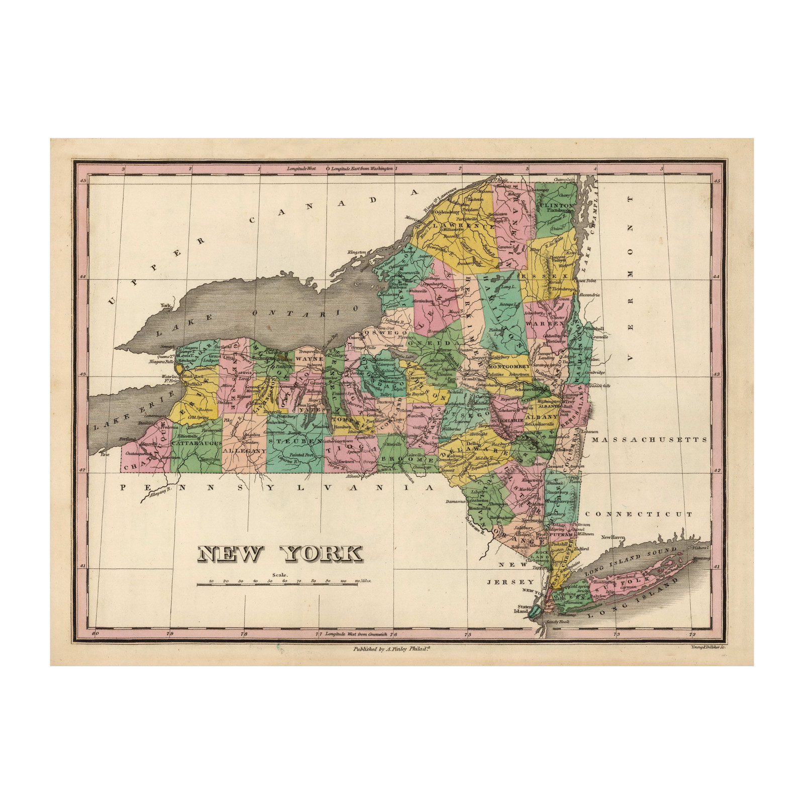 Old Map of New York 1824 – Vintage New York Art