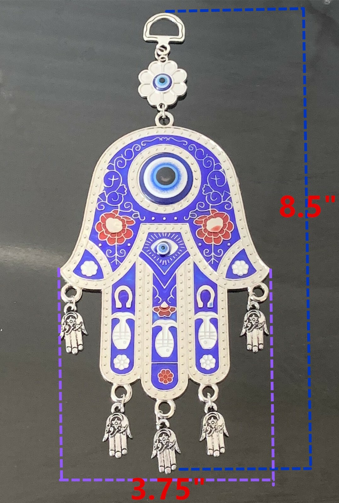 Blue Evil Eye Hamsa Hand Hanging Wall Decoration for Protection