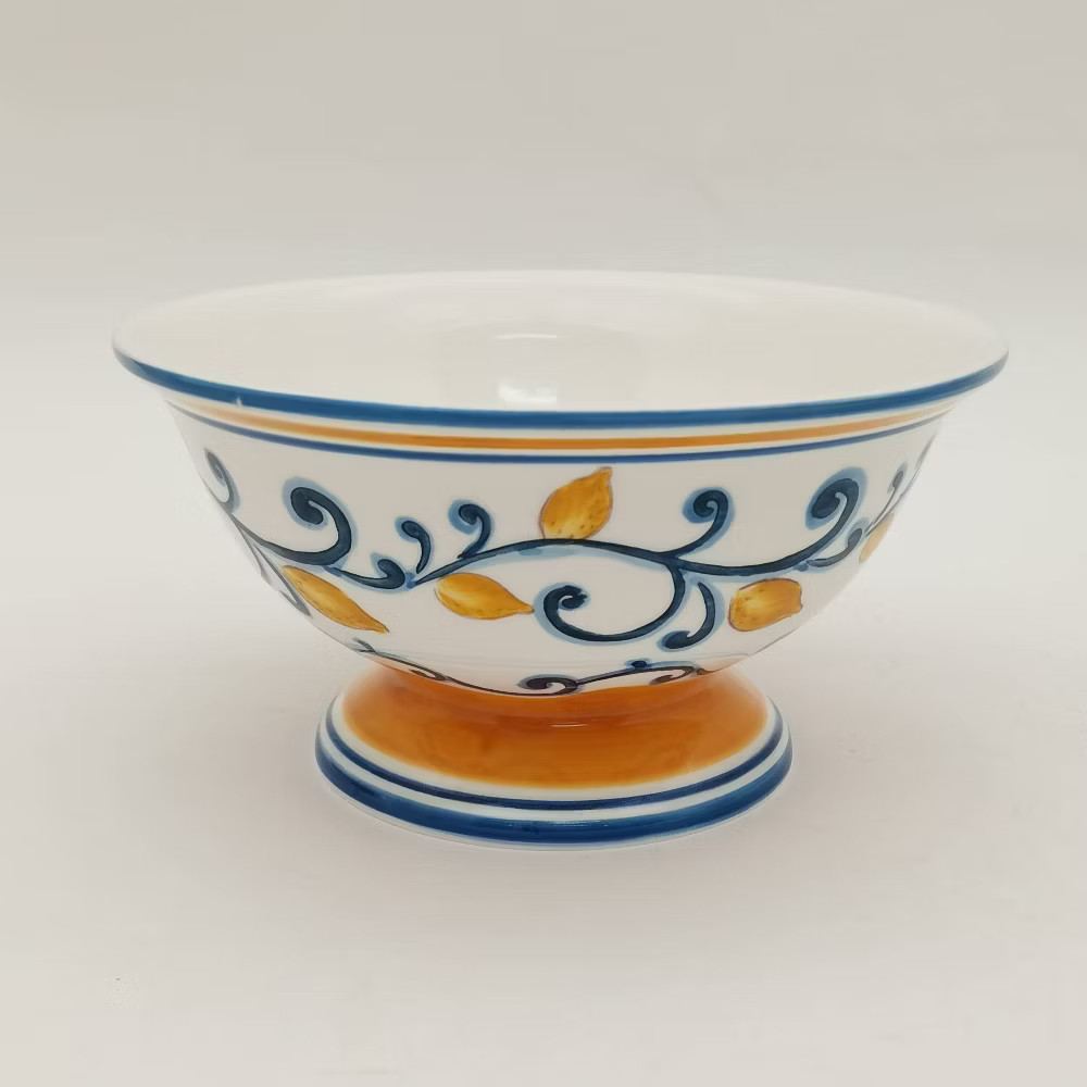 Muchoise Ceramic Decorative Bowl White/Blue
