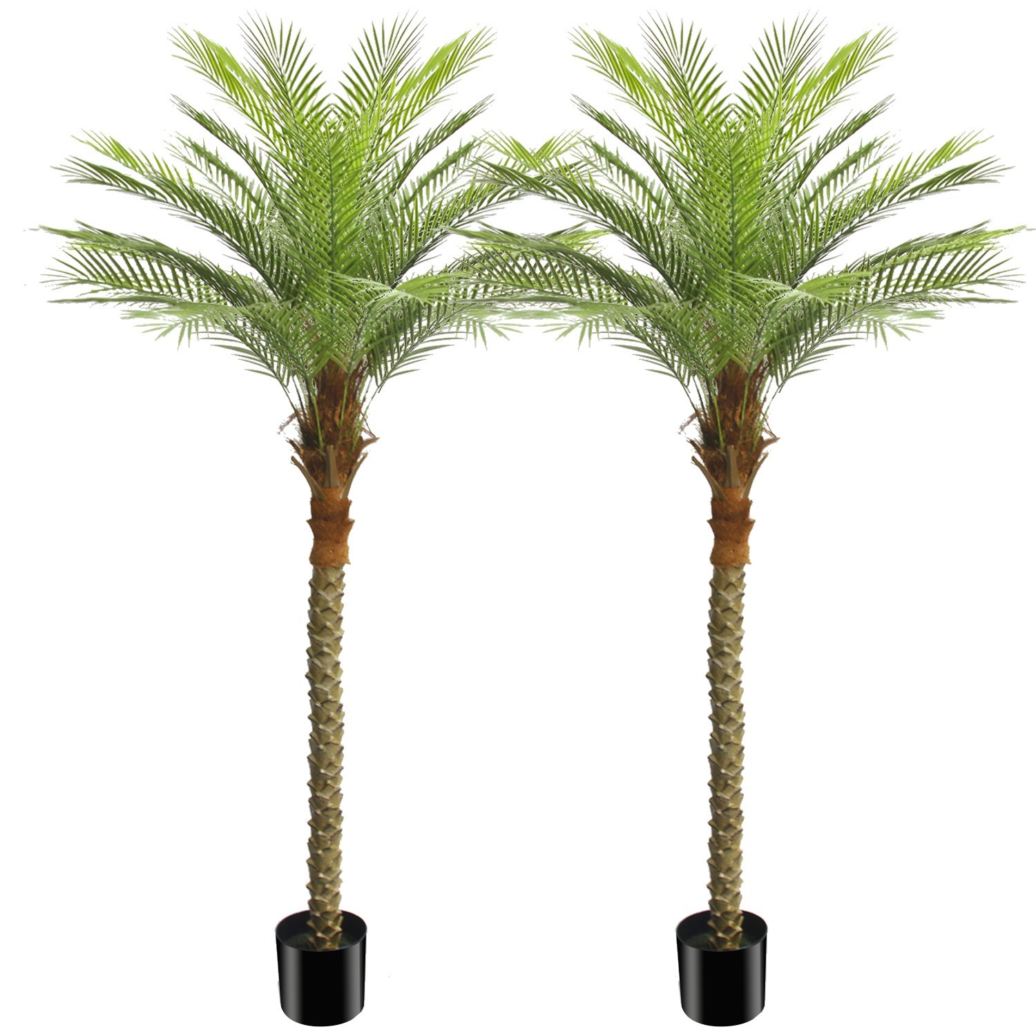 2 Pack 7ft Artificial Areca Palm Tree, Fake Tropical Palm Plant Indoor Outdoor