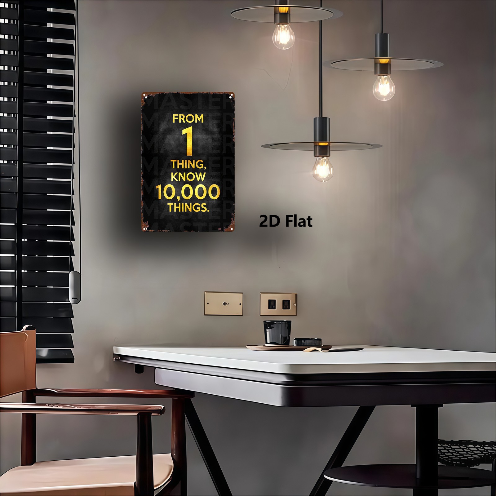 Wisdom Quote Black Vintage Metal Sign Office Study Room Home Wall Decor