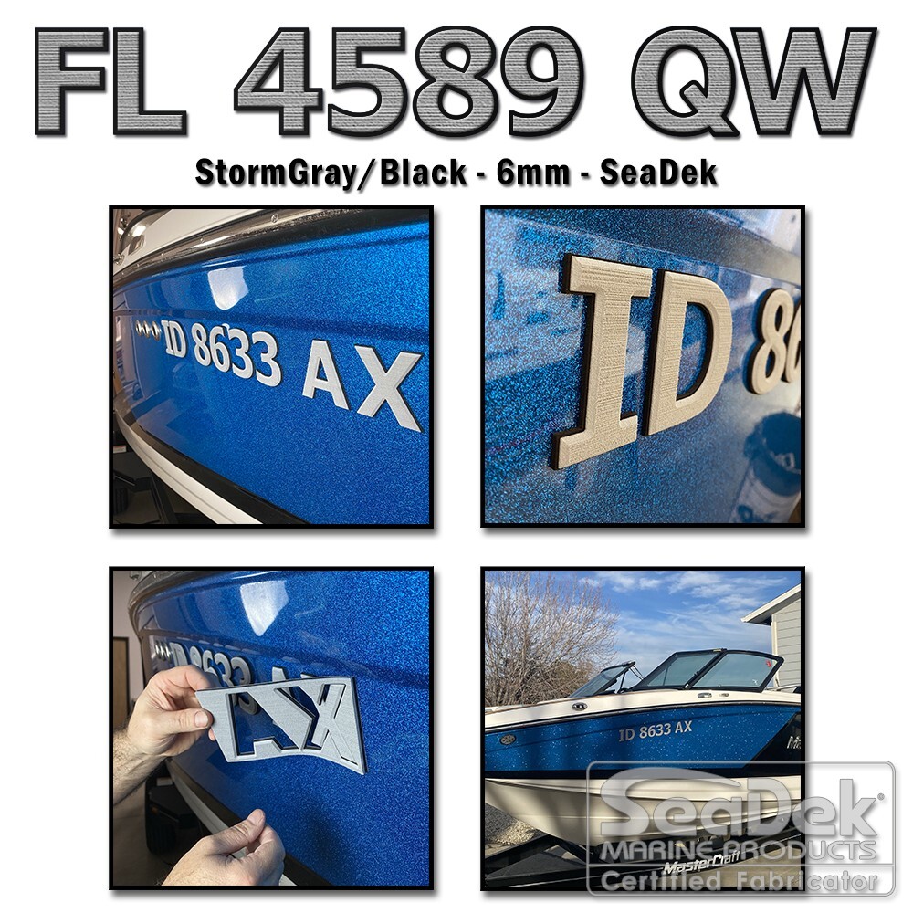 SeaDek Raised 3″ Boat Registration Numbers Set | Peel & Stick Install – SG/B