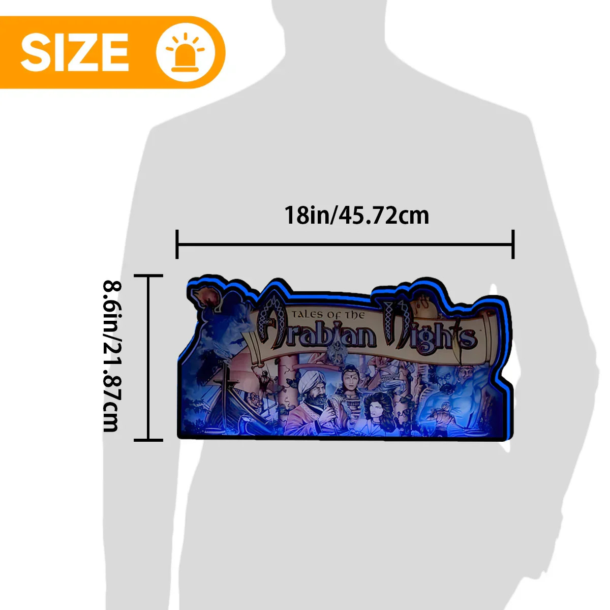 Tales of The Arabian Nights Pinball Topper 3D LED Lightbox Printed Lightbox