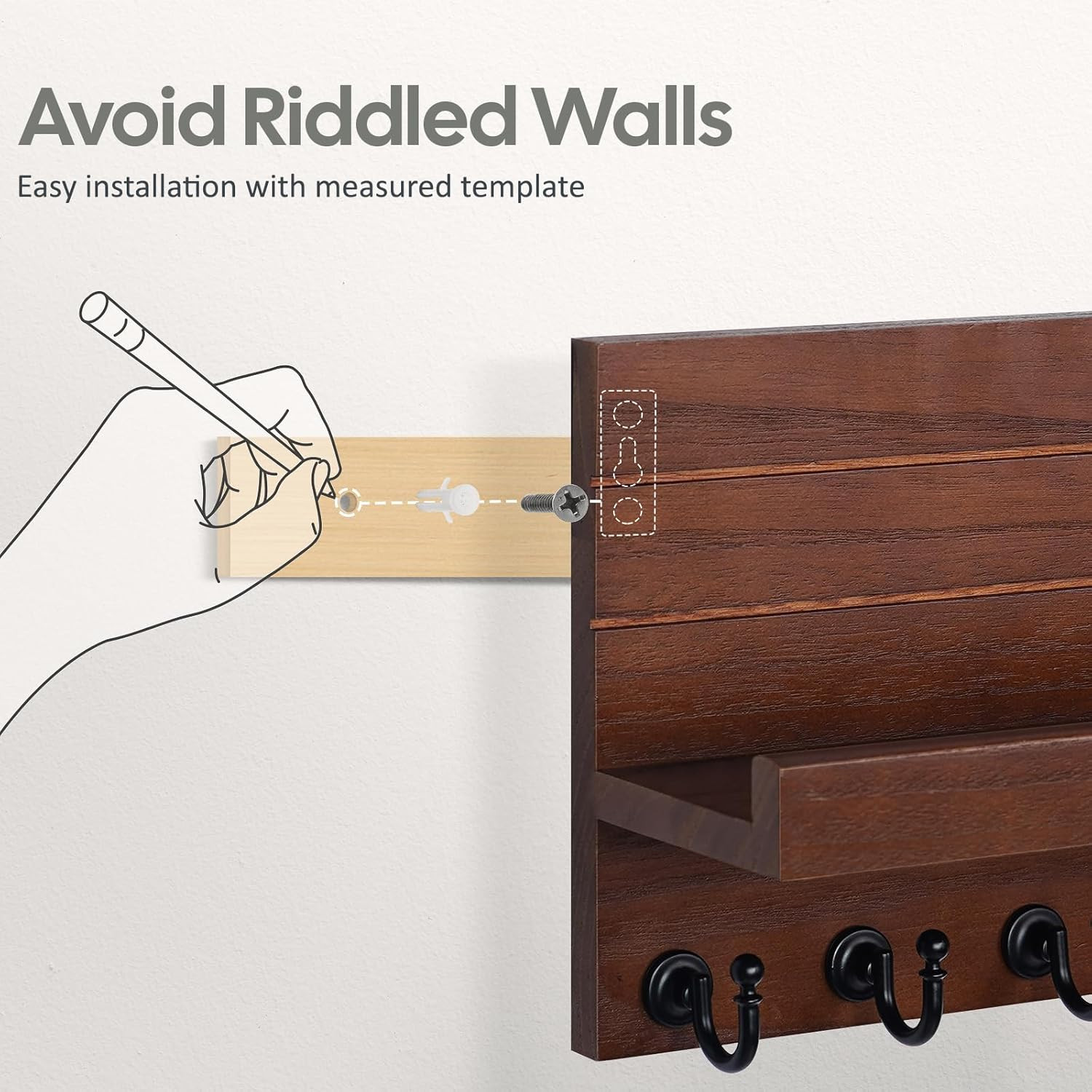 Mail and Key Holder for Wall: Easy Installation Modern Mail Holder Wall Mount Ke