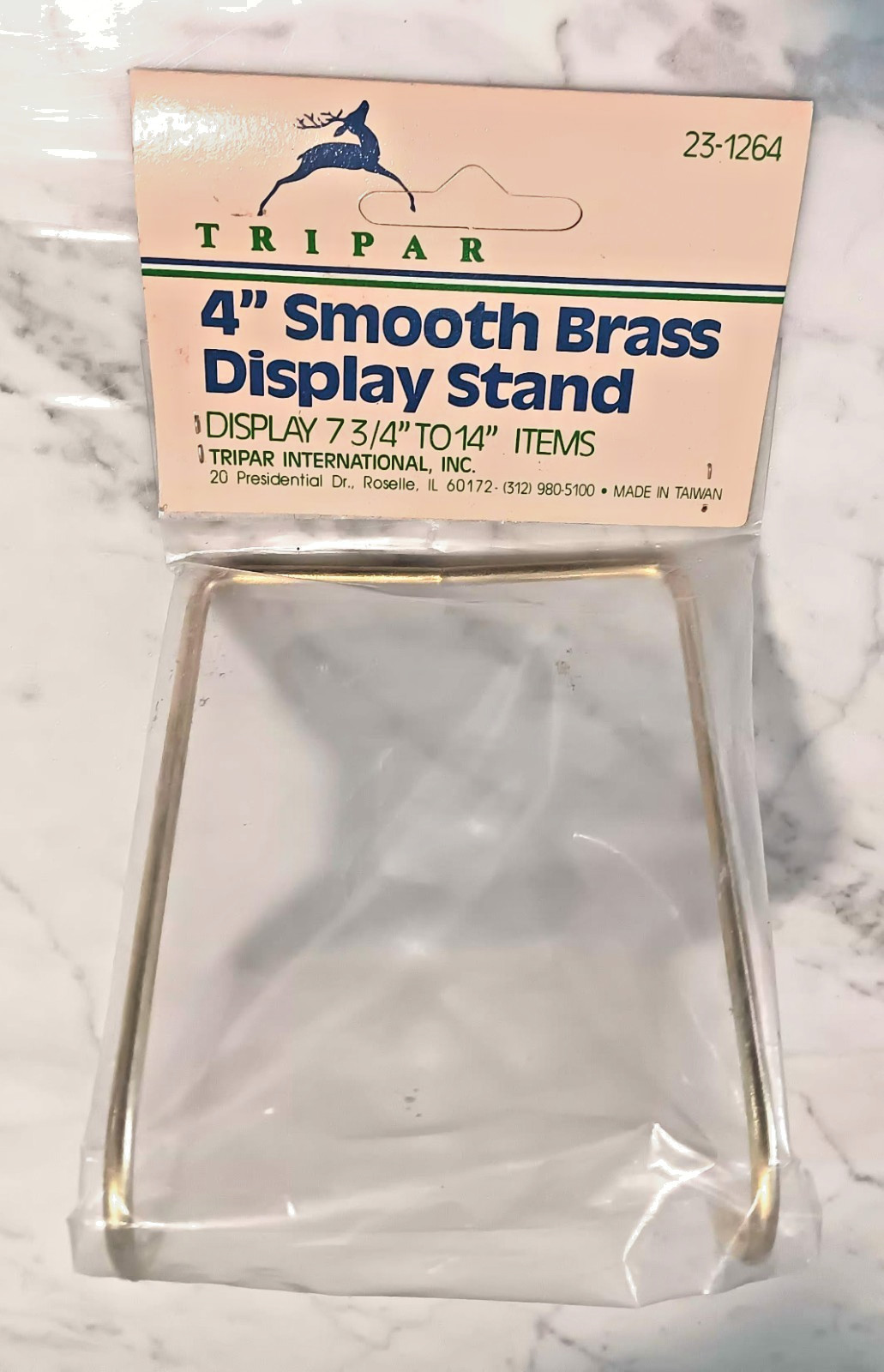 Vintage 4″ Smooth Brass Display Stand – DISPLAY 7 3/4″ TO 14″ New in Package