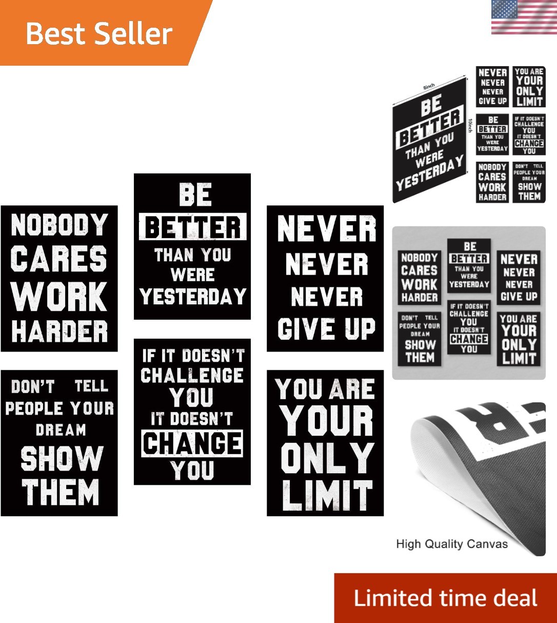 Unframed Inspirational Quotes Prints – 6 Canvas Art Pieces to Brighten Any Room