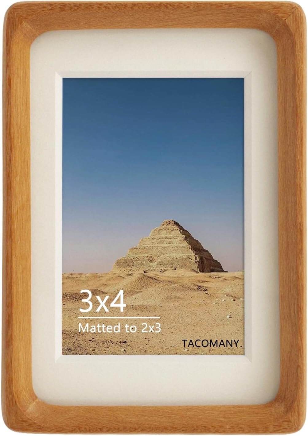 Natural Wood Photo Frames Inspired Tabletop Picture Frame with Mat, TEAK