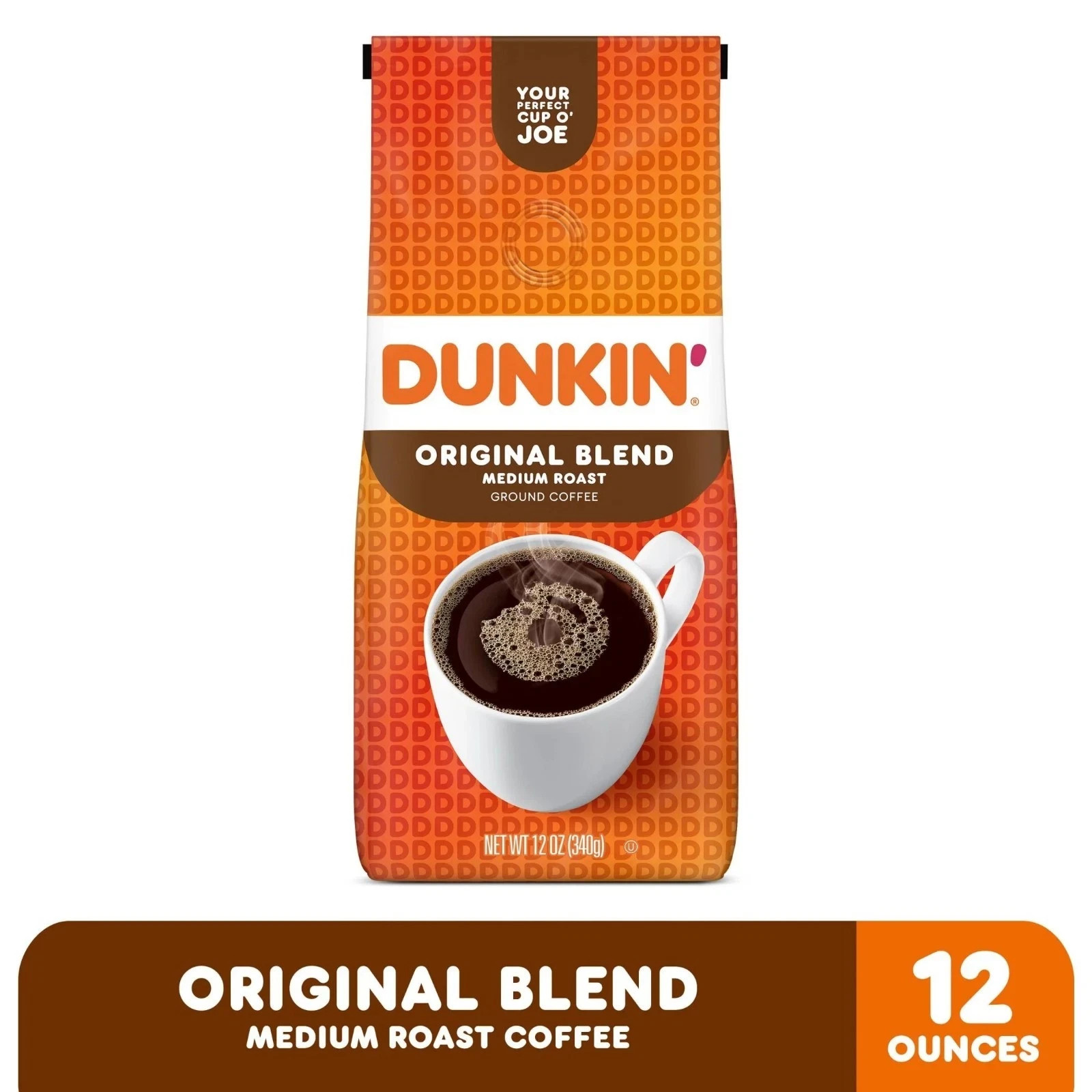 Dunkin’ Original Blend Ground Coffee, Medium Roast, 12 oz Bag NEW