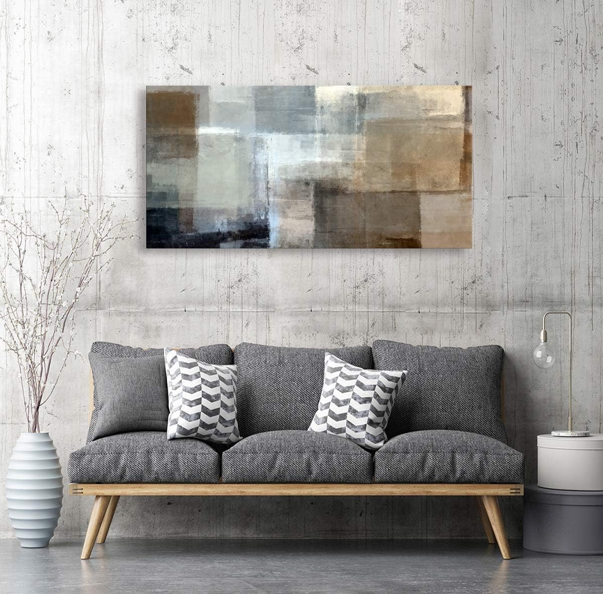 Stretched Abstract Canvas Art 20x40inch – Perfect for Living Rooms