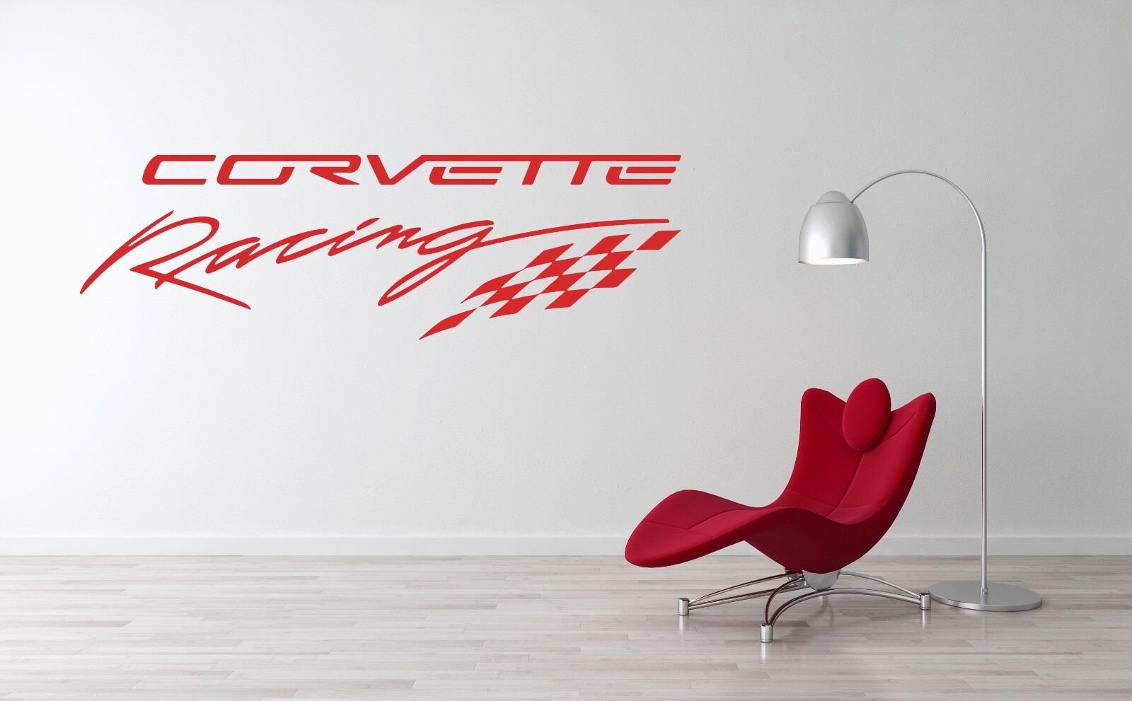 Corvette Racing Logo Wall Decal Sport Car Luxury Race Vinyl Home Decor Sticker