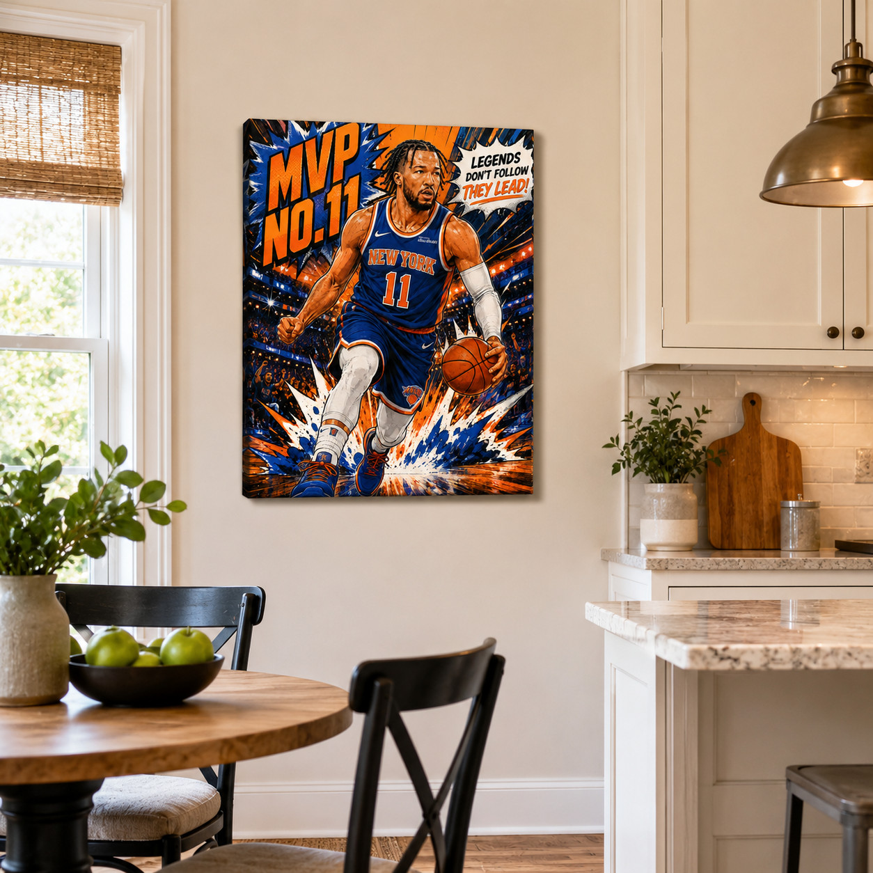 MVP No.11 New York Basketball Canvas Wall Art Comic Sports Poster Man Cave Decor
