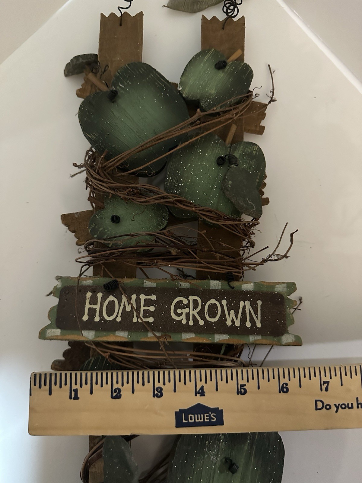 Vintage Apple Wooden “Home Grown” Wall Art Home Decor Farm Fall