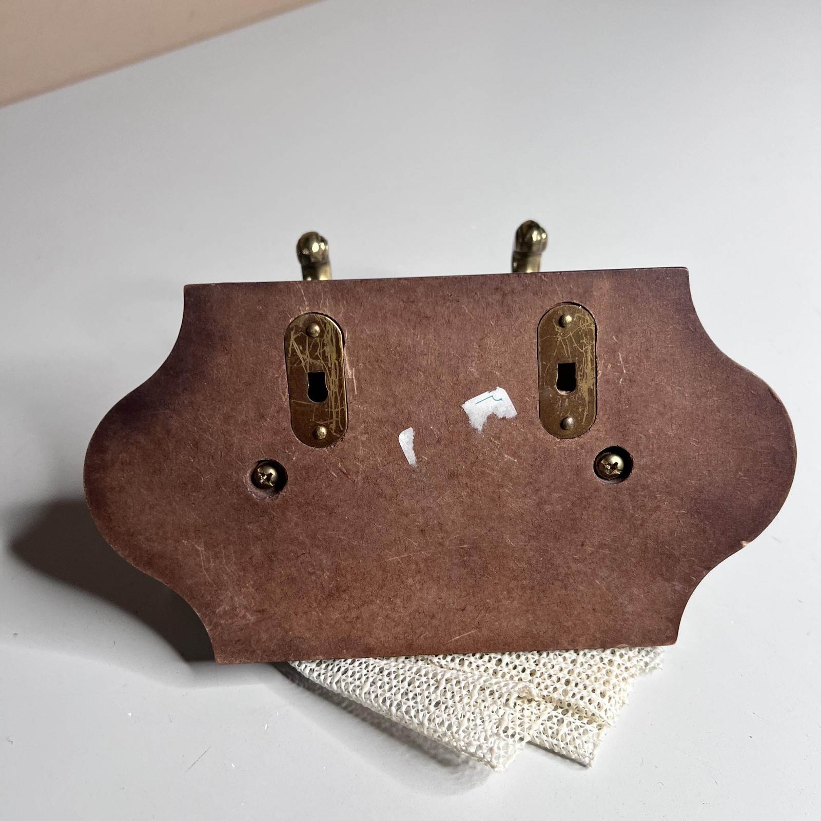 Gold Brass Wood Wall Coat Rack Double Hook Traditional Hanging Decor Entryway