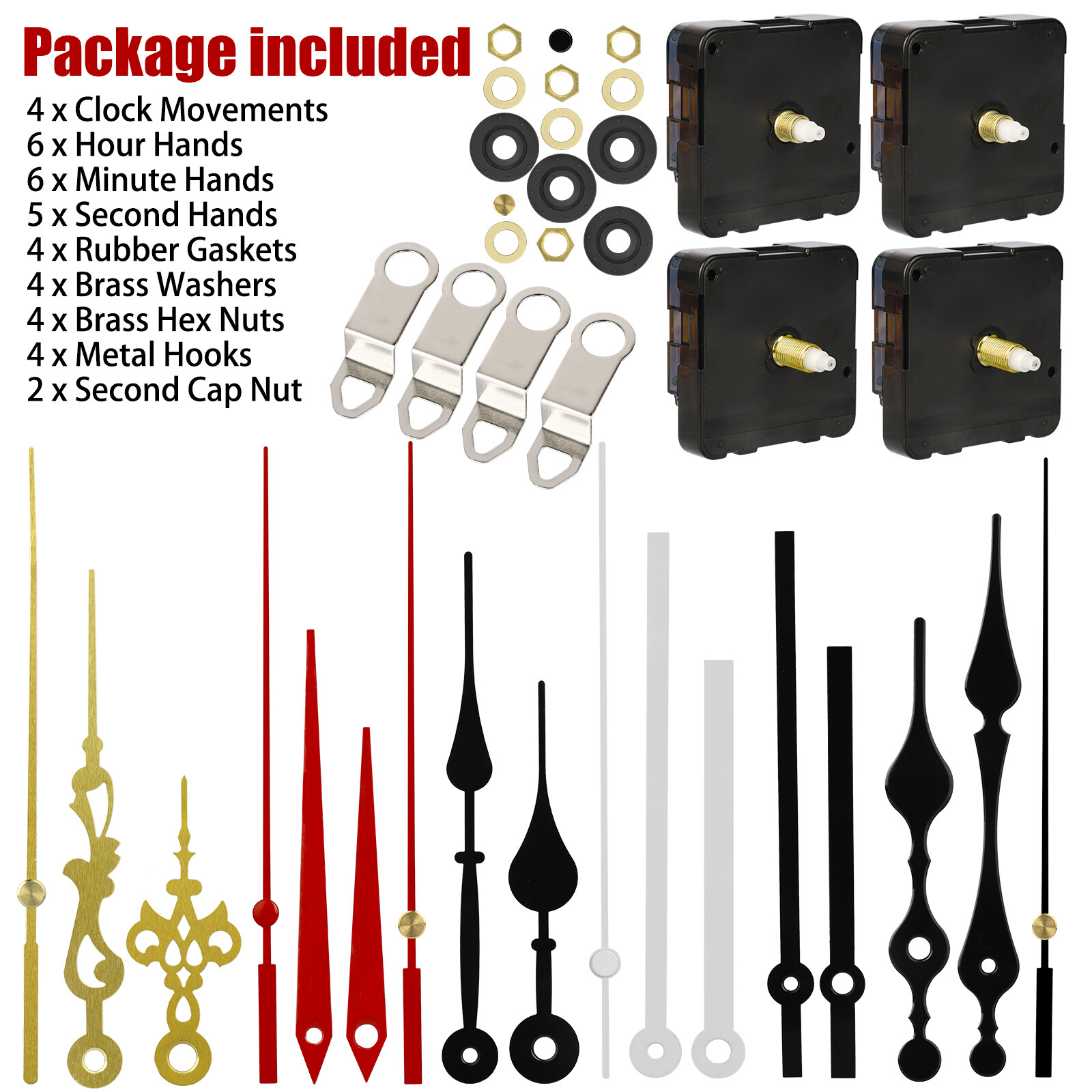 Lots DIY Wall Quartz Clock Movement Mechanism Replacement Repair Kit Tool Parts