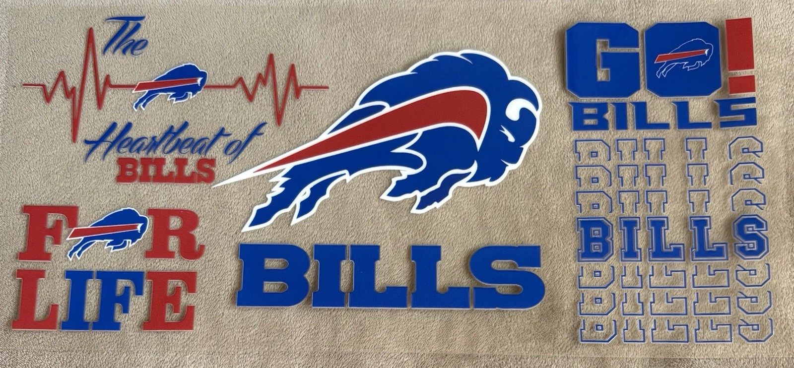 BUFFALO BILLS Football UV DTF Transfer Sticker Cup Wrap DIY Cups Glasses Bottles