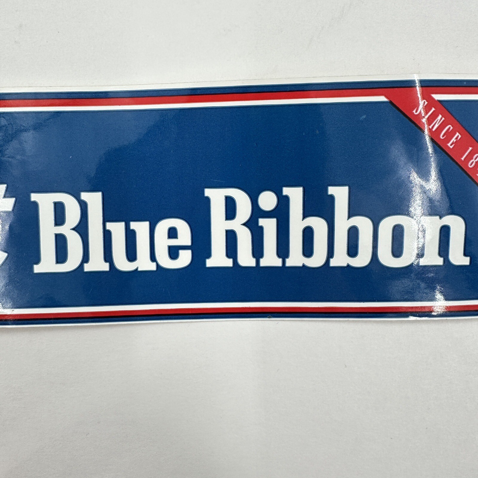 Vintage PBR Pabst Blue Ribbon Beer Logo Advertising Vinyl Bumper Sticker Decal