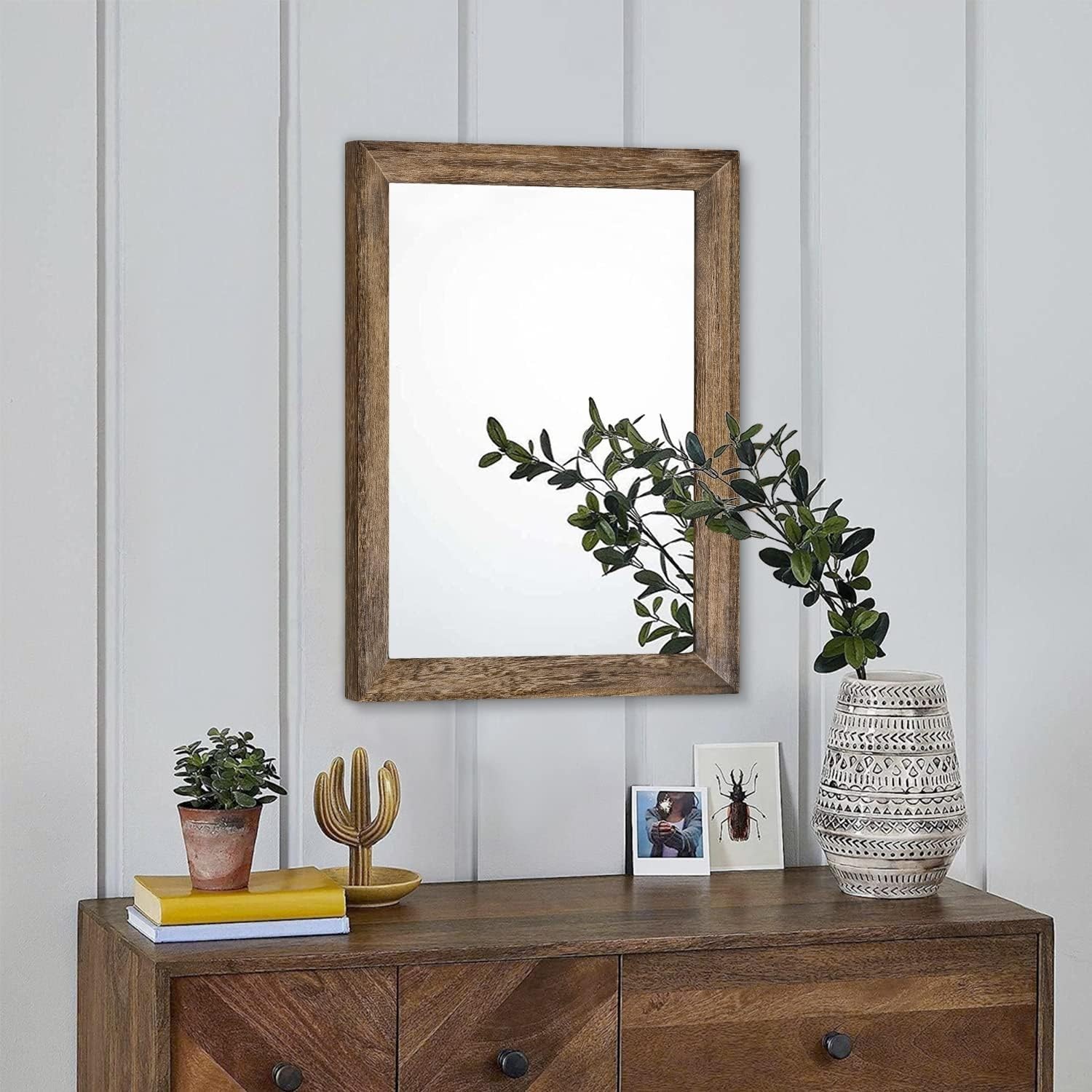 Lightweight Rustic Decorative Wall Mirror – 16″L x 12″W for Any Room