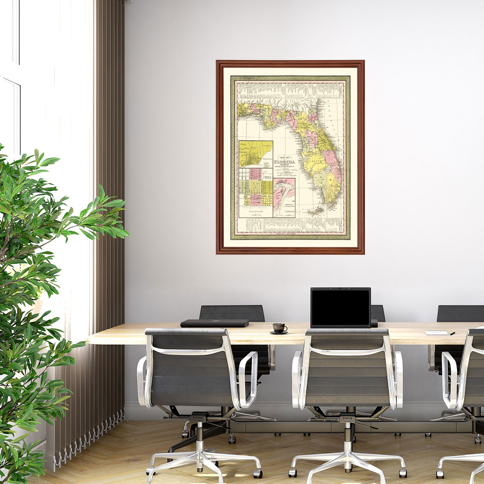 Old Map of Florida 1854 – Vintage Florida Art