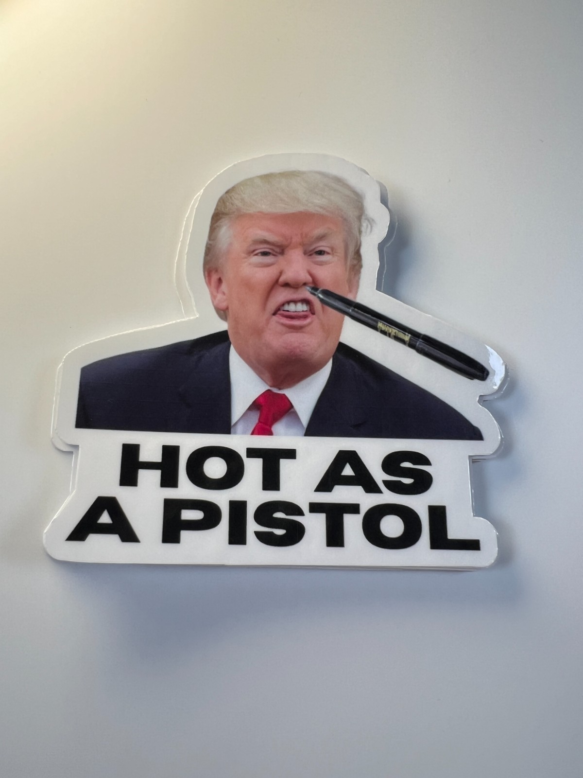 Trump Stickers ”HOT AS A PISTOL” MEME Gas Pump Waterproof Vinyl NEW 1/10/50/100