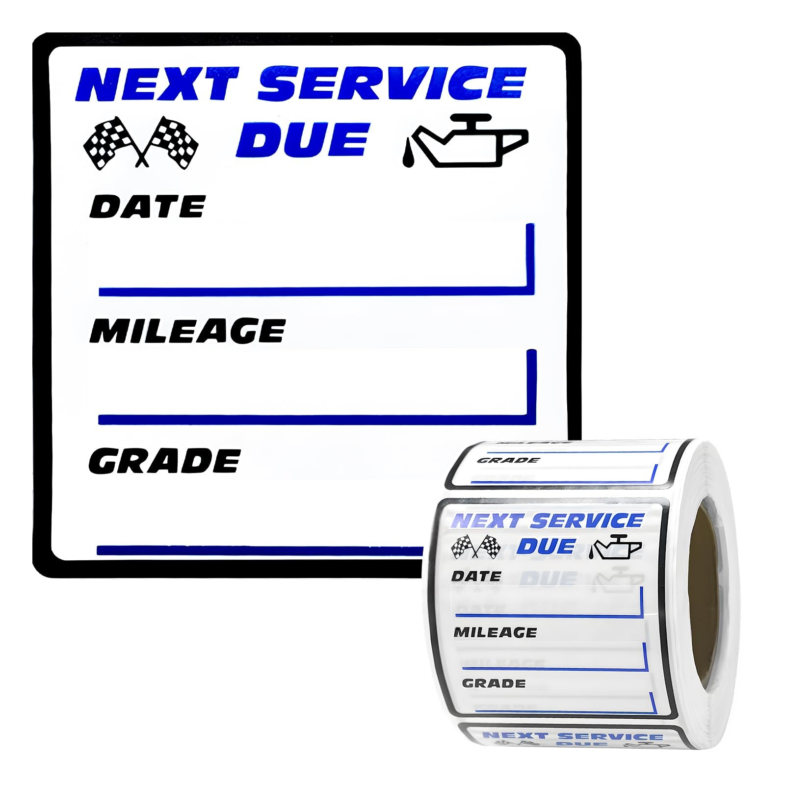 300PCS Oil Change Stickers, 2″ × 2″ Transparent No Residue Oil Change Reminde…